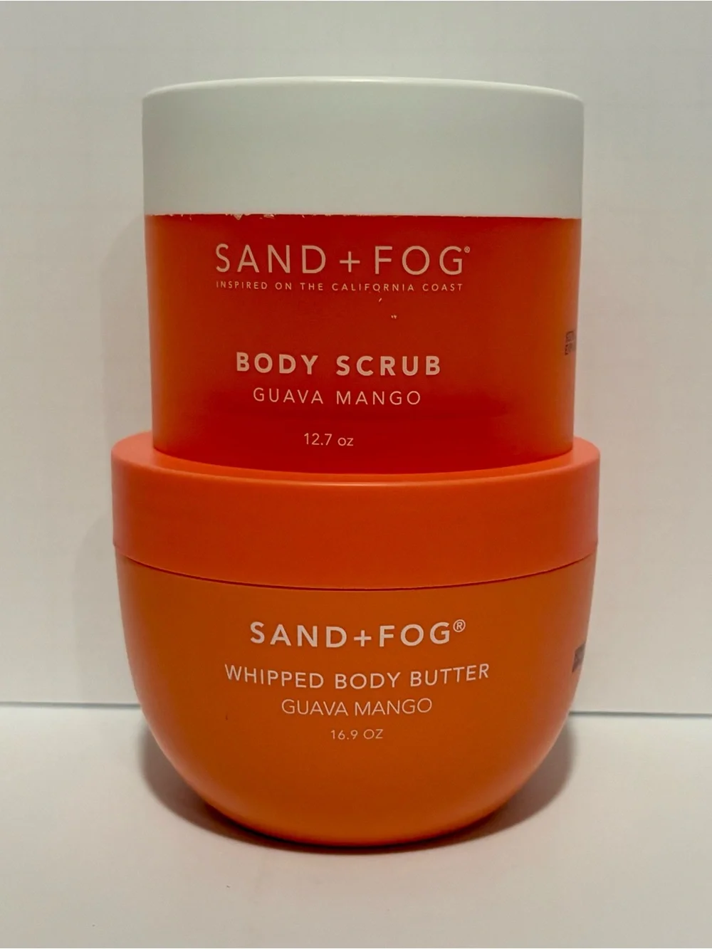 SAND+FOG Guava Mango Body Scrub 12.7oz & Whipped Body Butter 16.9oz-Set